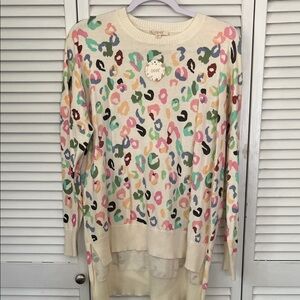 Colorful Leopard Print Sweater